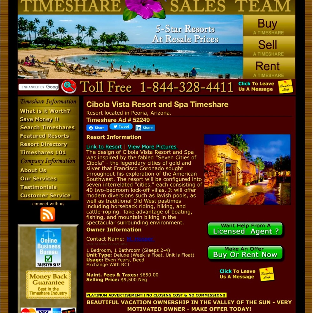 Timeshare in beautiful Arizona.